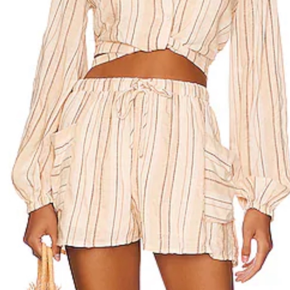 Small - NWT - L*Space - Play It Cool Beige Striped Shorts